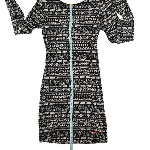 Billabong Bodycon Tribal Long Sleeve Cotton Mini Dress Large - Picture 8 of 10